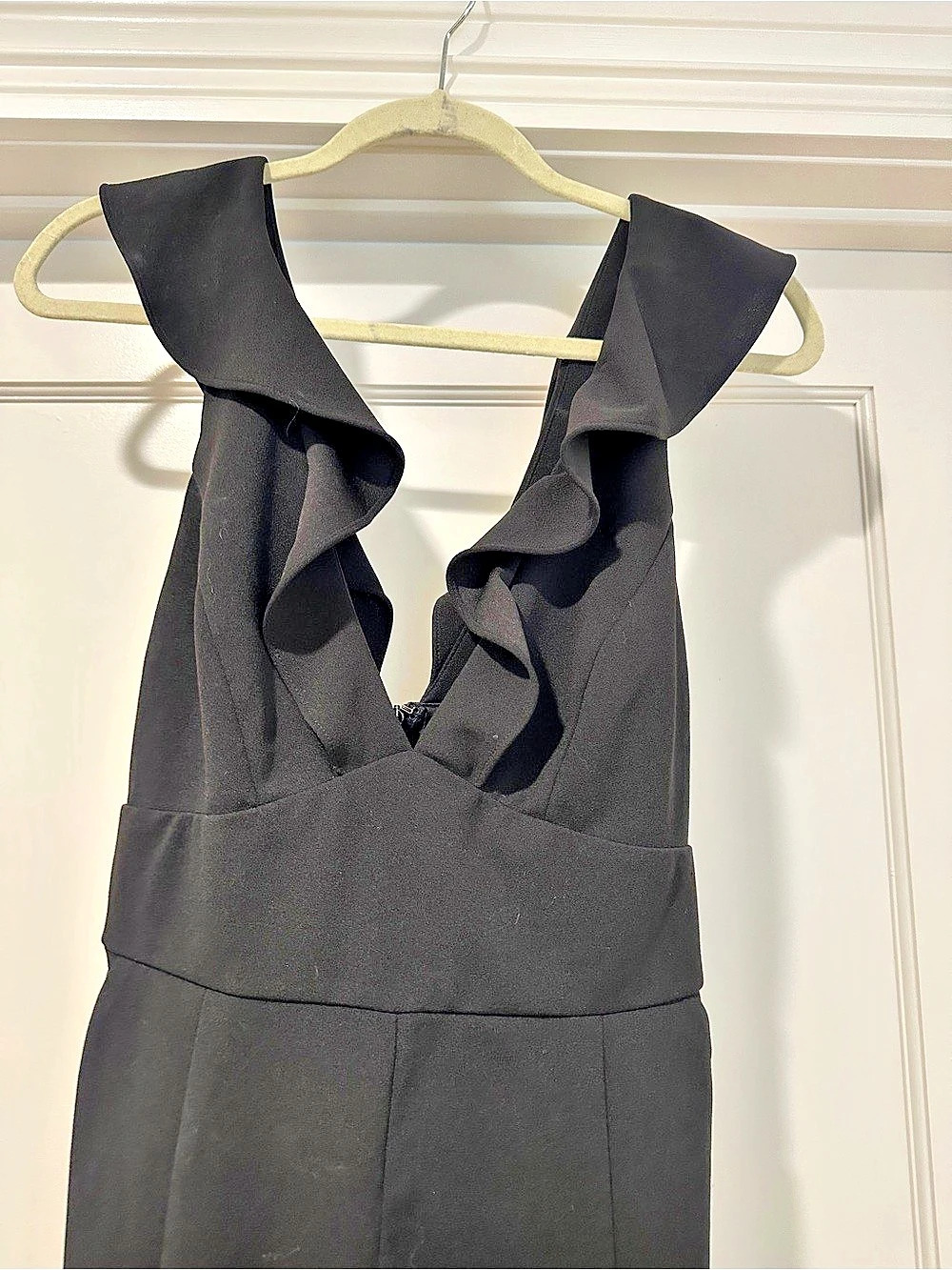 Lulus Feel Your Love Black Ruffled Wide-Leg Jumpsuit